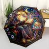 Witchcraft Halloween Magic Compact Travel Automatic Umbrella Folding Umbrella with 8 Ribs Lightweight for Women/Men Fashionable