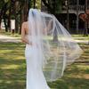 Breathable White Nylon Wedding Veil With Double Layer Rolled Hem Romance Bridal Accessory For Special Occasion