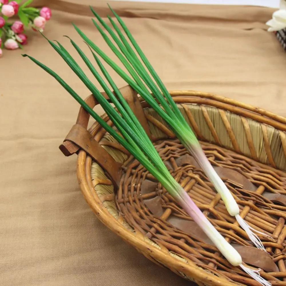 Kitchen Decoration Realistic Artificial Green Onion Plant Fake Simulation Vegetable PU Imitation Scallions Model Counter