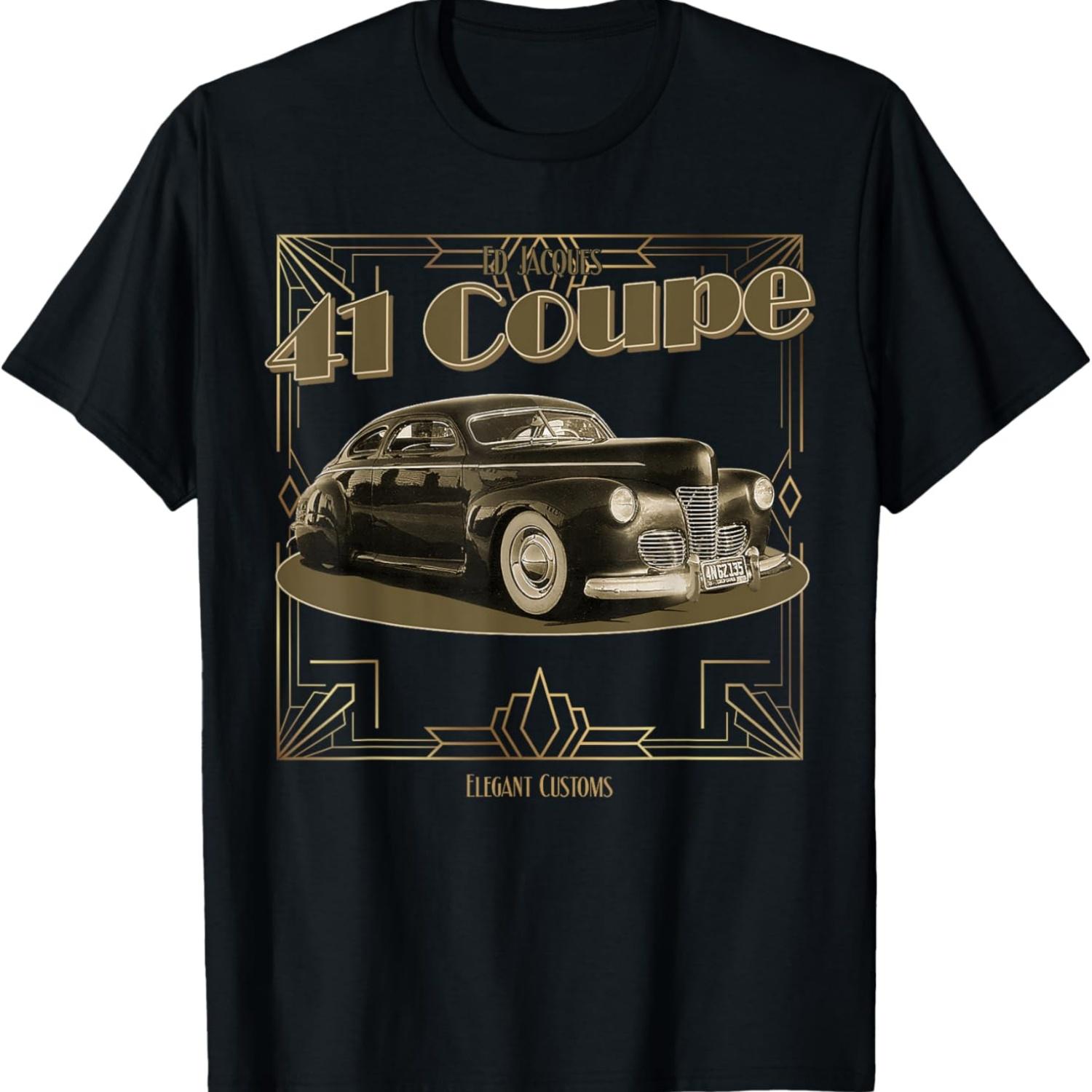 

1941 Coupe Art Deco Kustom Lowrider Hot Rod Muscle Car T-Shirt XXXXXL чёрный