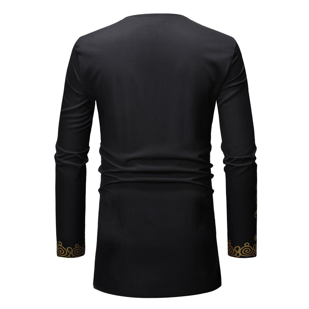 Men's 2 Piece Set Long Sleeve Pants Dashiki Outfit Traditional Suit