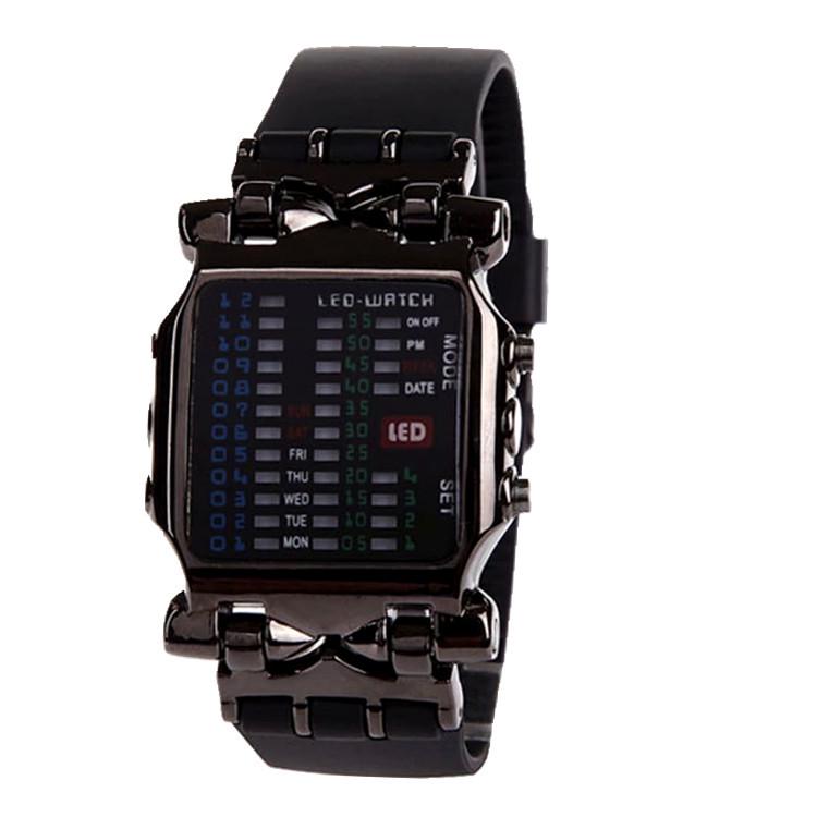 LED Electronic Crab Watch - Fashionable Binary Design for Students