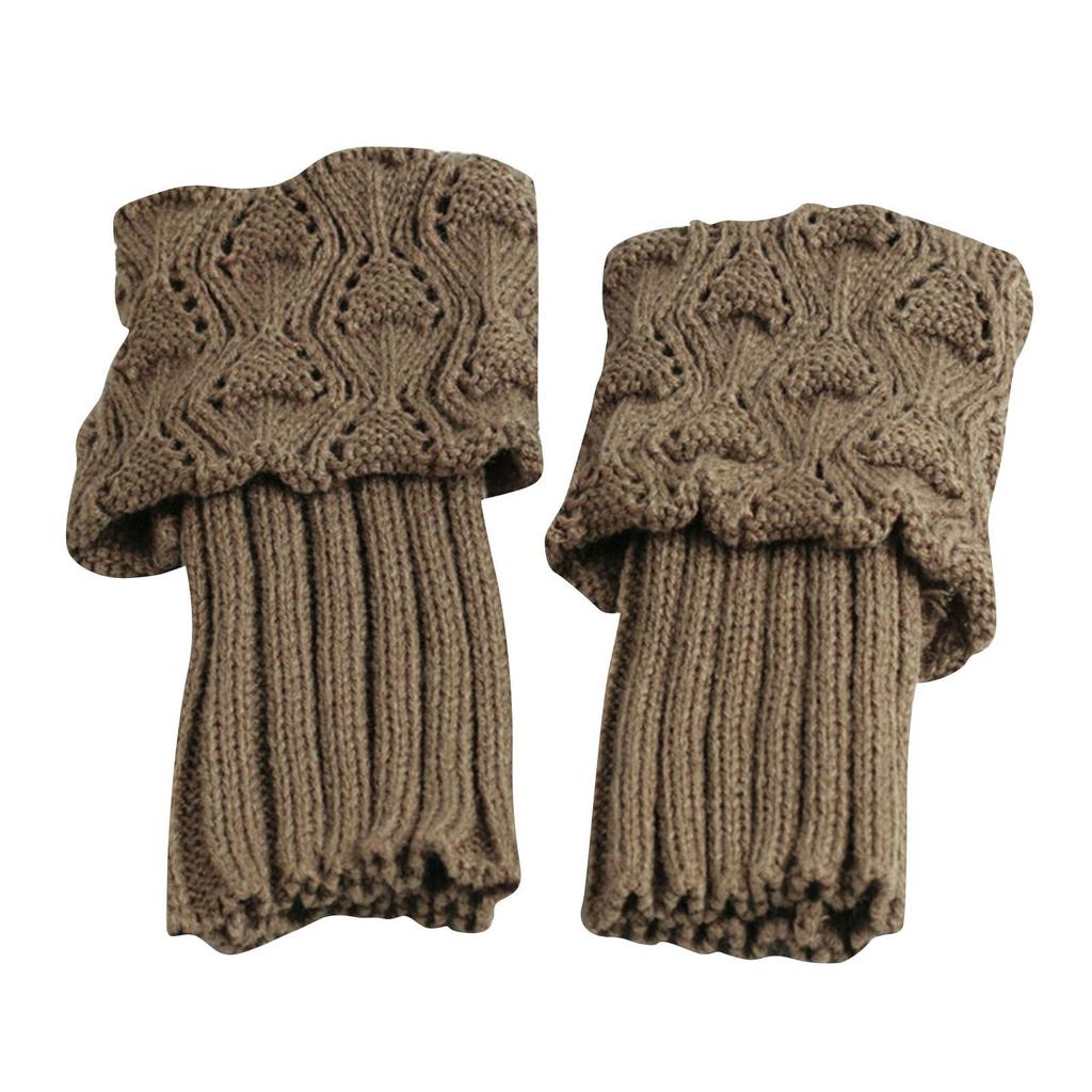 (Wybierz Radość)1 para damskie szydełkowe mankiety na buty jesienno-zimowa krótkie skarpetki wykaszarki damskie dzianina szydełkowa elastyczne nogawki ocieplacze na łydki