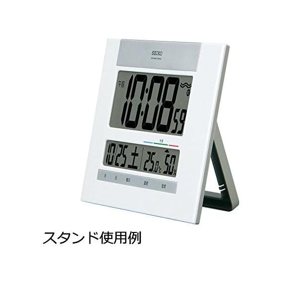 Seiko Clock Wall Clock Table Clock Radio Wave Digital Calendar Comfort Temperature Humidity Display Thin White Pearl SQ429W