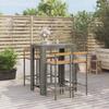 Vidaxl 5-Cz. Garden Furniture Set, Grey, Poly Rattan and Acacia