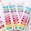 10pcs/pack Girls Colorful Alloy Bobby Pins Lovely Water-drop Heart Star Hairpins Rainbow Hair Clips Barrette Grips For Children