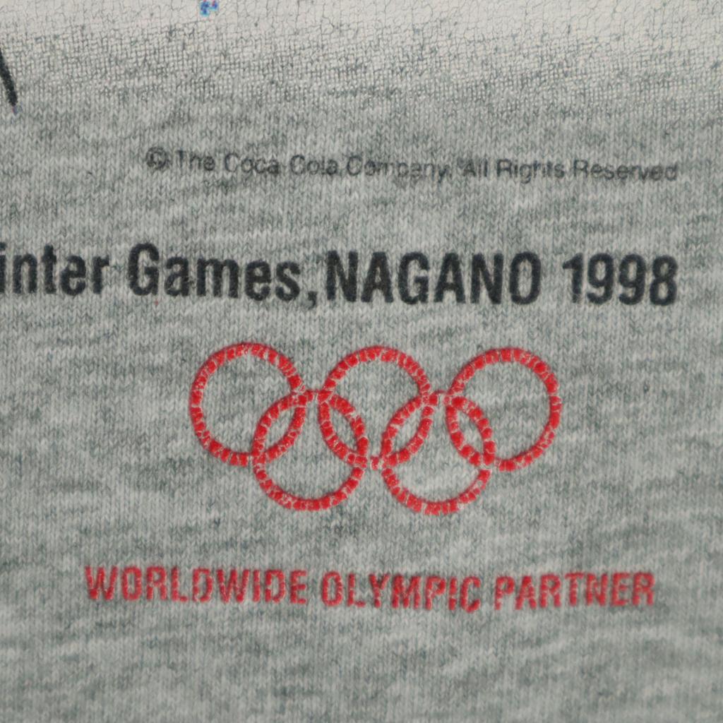 CocaCola 90er NAGANO1998 OLYMPISCH Altes Kurzarm-T-Shirt M Einzelnaht Herren Gebraucht