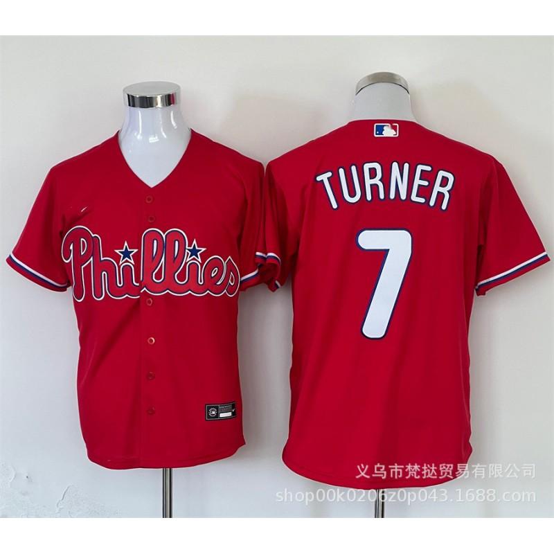 Philadelphia Phillies MLB Baseball Jersey Harper 3 Turner 7 City Edition Embroidered Short Sleeve Unisex Sport Tee