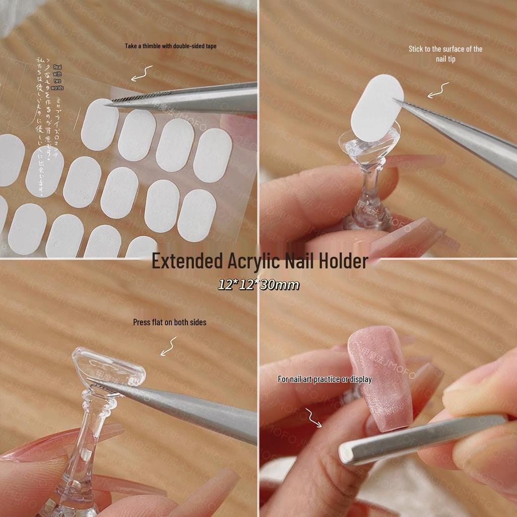 Elevated Manicure Practice Nail Holder - Translucent Pink Display Stand