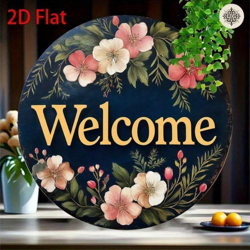 Vintage Floral Wall Art Decor, Romantic Flower Metal Tin Sign For Living Room Home Wedding Cafe