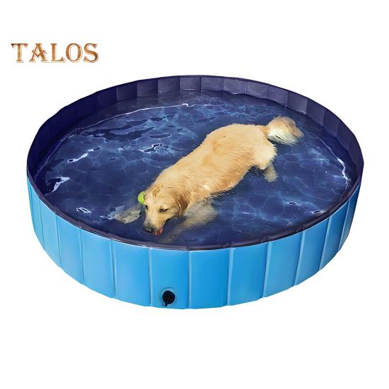 Piscine pliable pour animaux de compagnie, grande baignoire en PVC avec valve de vidange, base antidérapante, bac à sable pour enfants, pour une utilisation en extérieur sur la plage