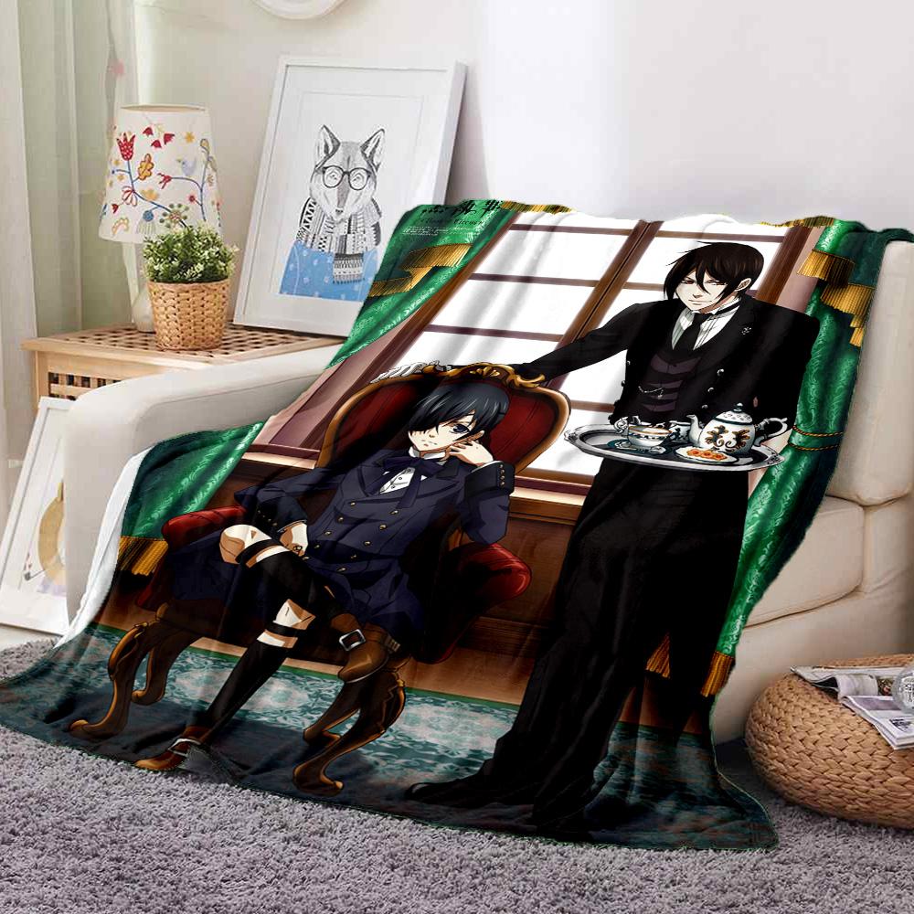 Black Butler Flannel Blanket Throw Blanket Soft Warm Sofa Bed Camping Car Home Decor Unique Christmas Gift C93012