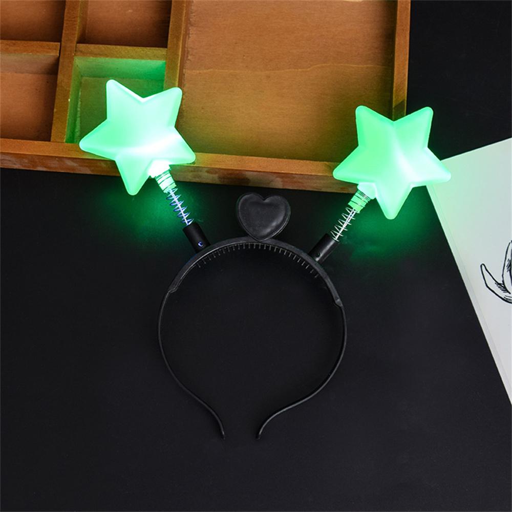1pc LED Shinning Bouncing Star Shape Headband New Year Birthday Party Hair Band Glowing Headwear Flashing Hair Accessories
