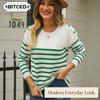 Blusas y camisas informales de manga larga con cuello redondo a la moda para mujer