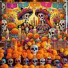 Day of the Dead  Tapestry Celebration Traditional Mexican Attire Vibrant Skeletons Perfect for Parties and Holiday Gifts