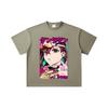 260 GSM Double Yarn 32 Count 100% Cotton Dandadan V21 Momo Print Unisex Heavy Cotton T Shirt
