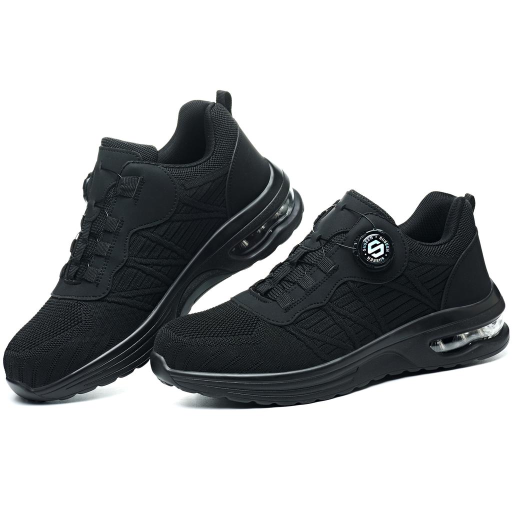 New Men's Rotary Buckle Safety Shoes Anti-Impact Anti-Piercing Lightweight Work Boots Fashion Sporty Design for Outdoor Pro