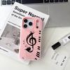 INS Trendy Musical Notes Phone Case For iPhone 17 16 15 14 13 12 11 Pro Max Plus Mini Case Clear Jelly Shockproof Soft Cover