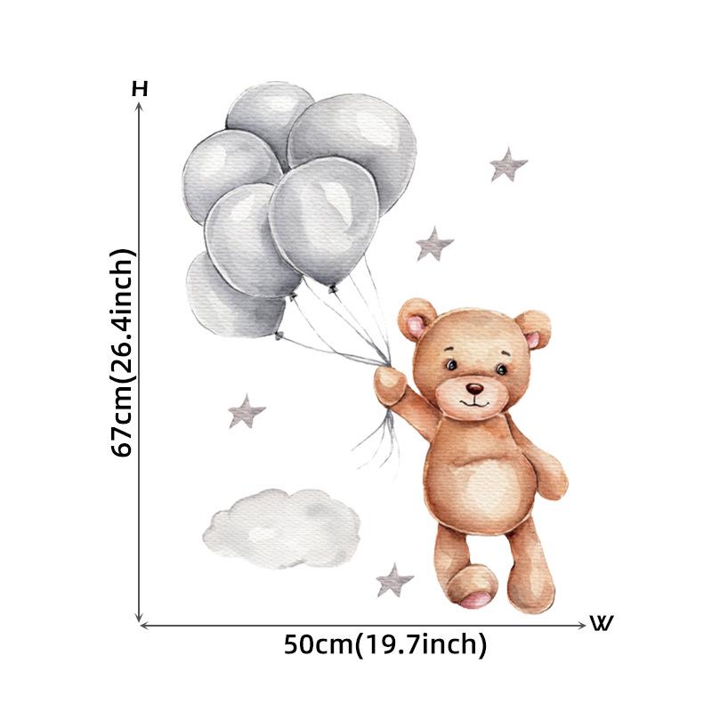 Moon Cloud Big Wall Stickers For Kids Rooms Boys Stars Large Wall Stickers For Children's Room Bear Bedroom Decoration