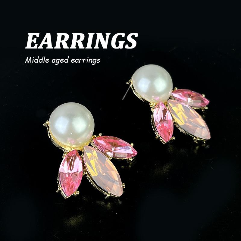 Boucles d'oreilles pendantes Zircon Fleur Colorée pour Femmes, Boucles d'oreilles pendantes Statement pour Fête & Usage Quotidien