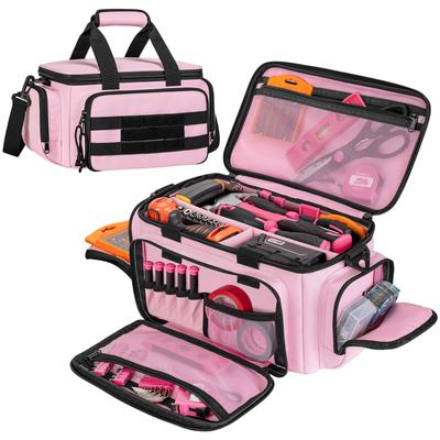 Women's Heavy Duty Nylon Tool Carriers Bag 14 Inch Extra Padded Compartments Ergonomic Handle Jobsite Essential