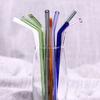 Reusable Drinking Glass Straws Heat and High Temperature Resistant Glass Straw Elbow for Smoothie Milkshakes Drinks 8mm*20cm