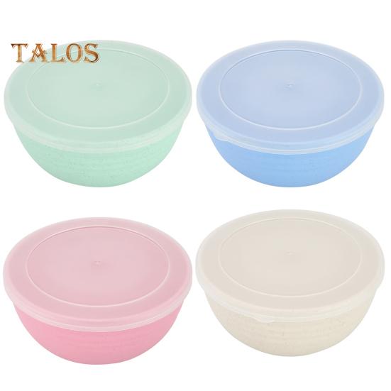 

4 шт. пищевая пластиковая салатница с пыленепроницаемой крышкой. Многофункциональная утолщенная миска для хлопьев. Можно мыть в посудомоечной машине. Многоразовая миска для еды с лапшой и рисом. 4pcs