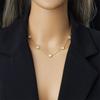 Gold Plated Mother of Pearl Heart Necklace Earrings Set Dainty Love Pendant Jewelry