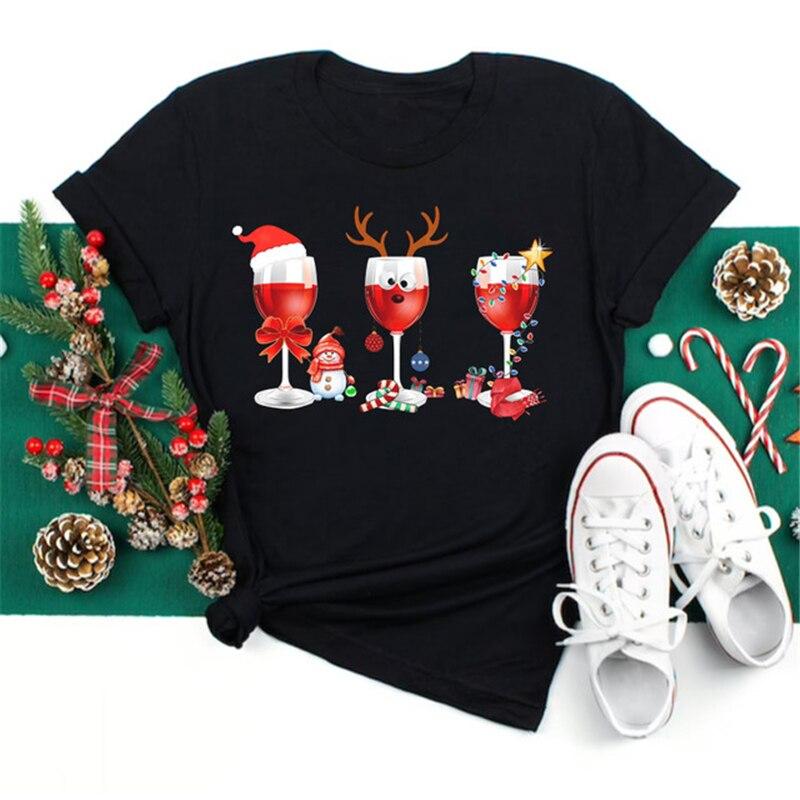 christmas wine glass shirt