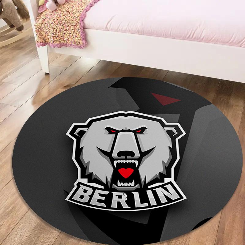 

Bear Berlin Round Area Rug,Carpet Rug for Living Room Bedroom Sofa Playroom Decor,Non-slip Floor Mat32 80cmx80cm