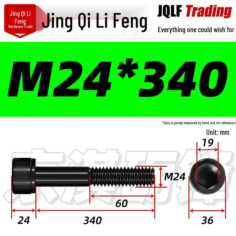 M20-M27 High Strength Blackened Hex Socket Head Cap Screw with Knurled Cylindrical Half Thread
