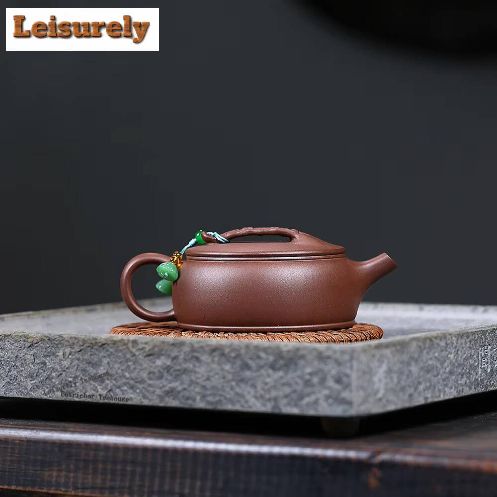 111ml Luxury Yixing Purple Clay Teapots Handmade Large Caliber Pot Raw Ore Mud Kettle Chinese Zisha Tea Set Drinkware Gifts