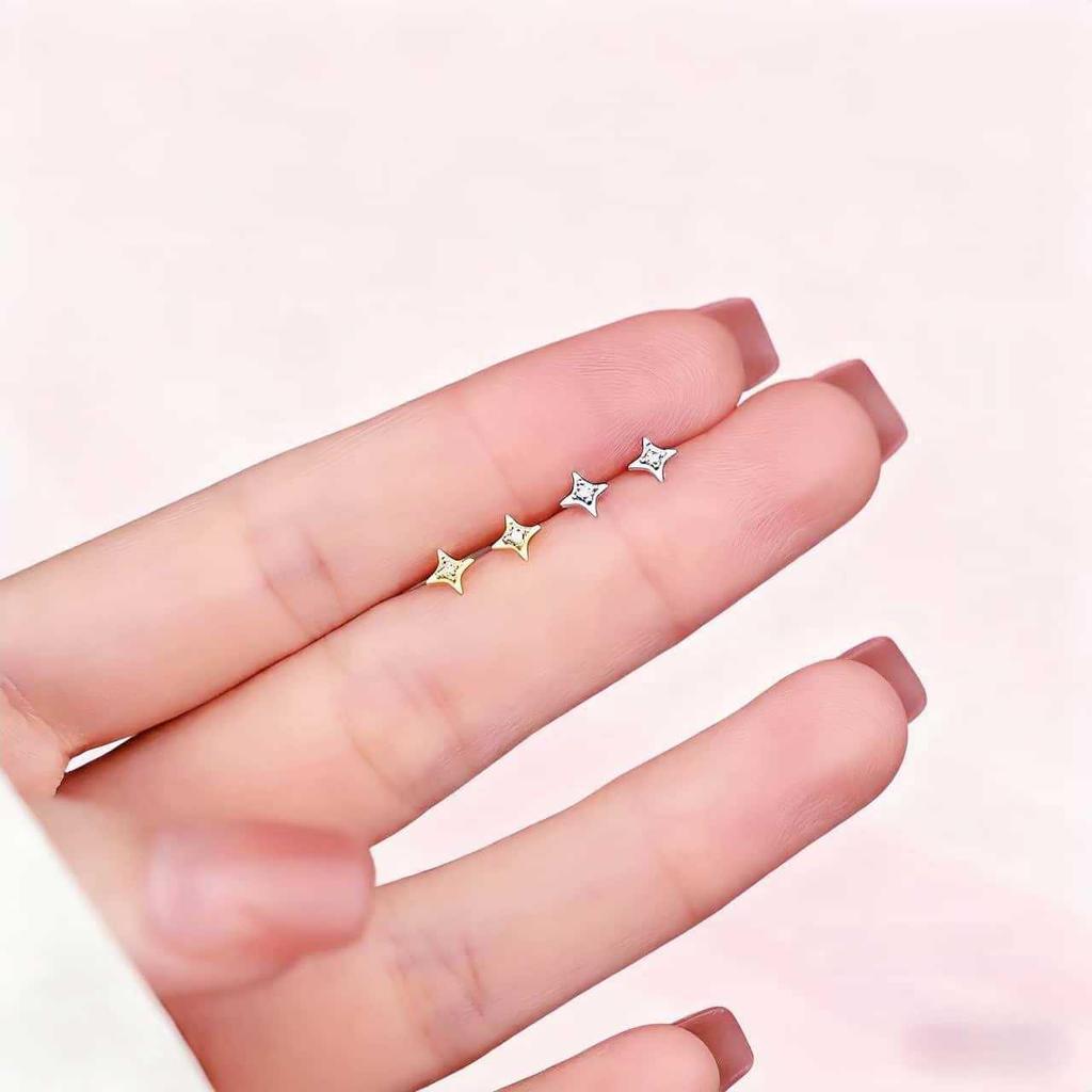 18K Gold-Plated Sterling Silver Star Stud Earrings for Women - 2025 Style