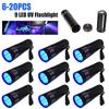 6-20PCS 9LED LED UV Light Torch Lamp Super Mini 9 Strong Ultra Violet 9 Led Flashlight Torch Lamp Scorpion Detection Torch Tools