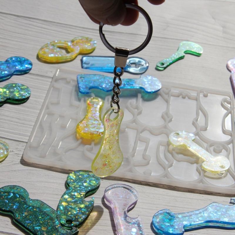 Reusable Silicone Trolley Tokens Mould Flexible Resin Keychain Crafting Tool for Homemade Decoration Projects Supplies