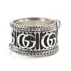 Great GUCCI Ring Snake Double G Silver AG925 mens 14 Used