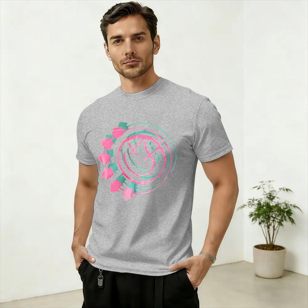 Band B-Blinks182s Unisex's T Shirts Vintage Tees Short Sleeve Round Collar T-Shirts Cotton Gift Clothing