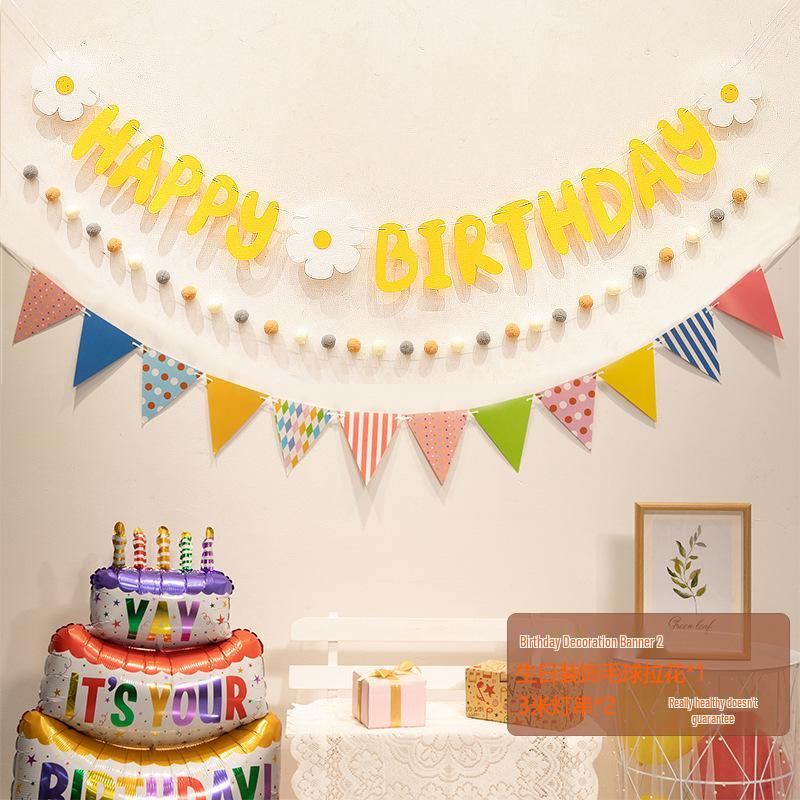 First Birthday Pom-Pom Bunting & Photo Banner for Boys and Girls