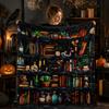 Book Lovers Blanket,Halloween Witches Bookshelf Skulls Black Cat Potions Fleece Blankets for Women Flannel Throw Blanket for Home Living Room Couch Be