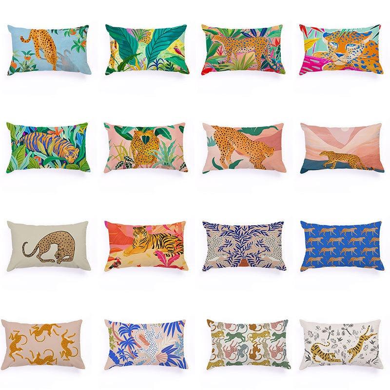 30*50cm Cartoon Leopard Pillow Cover Cute Colorful Cheetah Pattern Cushions Cover Home Car Sofa Decoration Pillowcase