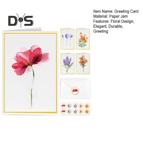 10 stk notatkort Gullfolie blomsterdesign gratulasjonskort med konvolutter og klistremerke til bursdags bryllupsdag Business Gathering