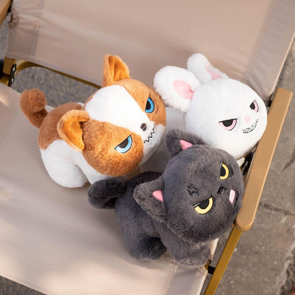 Cartoon Design Black Cat Plush Toy Grey Cat Stuffed Toys Cute Doll Stuffed Animals Birthday Gifts