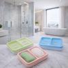 Clean Soap Double Compartment Soap Dish Plastic Soap Holder Drain Soap Box  Bathroom Use