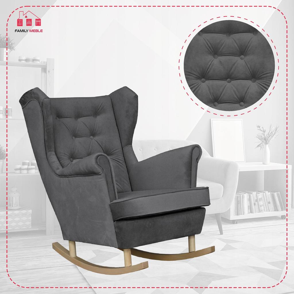 Fotel uszak Diana bujany skandynawski Family Meble klasyczny bujak