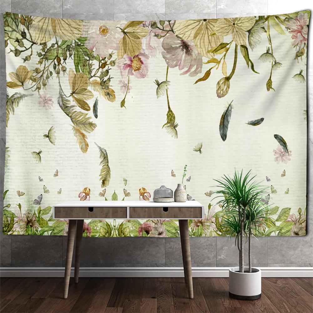 Vintage Green Tropical Plants Tapestry Wall Hanging Psychedelic Witchcraft Mystery Dorm Living Room Home Decor