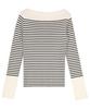 Titibait Boat Neck Knit with Gold Size White Buttons, Women's, S, (AYXP3048)