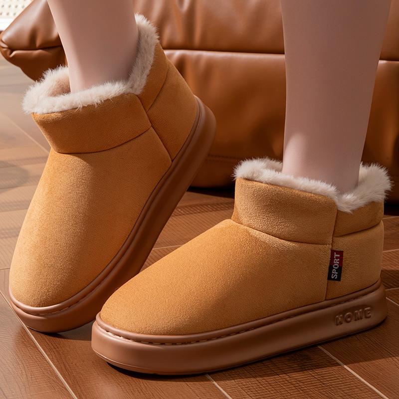 Cotton Slippers Men's Bag with Winter Warm Thick Sole, New Style for Outerwear with Added Fleece, Versatile New Cotton Shoes for Women