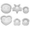 Candle Holder Silicone Mold 3D Heart/Star/Round Candlestick Holder Casting Mould Concrete Resin Molds Rod Taper Candle Holder