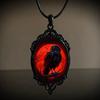 Gotik Vampir Baykuş Cameo Kolye Kadın Erkek Moda Pagan Cadı Takı Aksesuarları Hediye Kan Baykuş Cam Charm Halat Zincir Gerdanlık