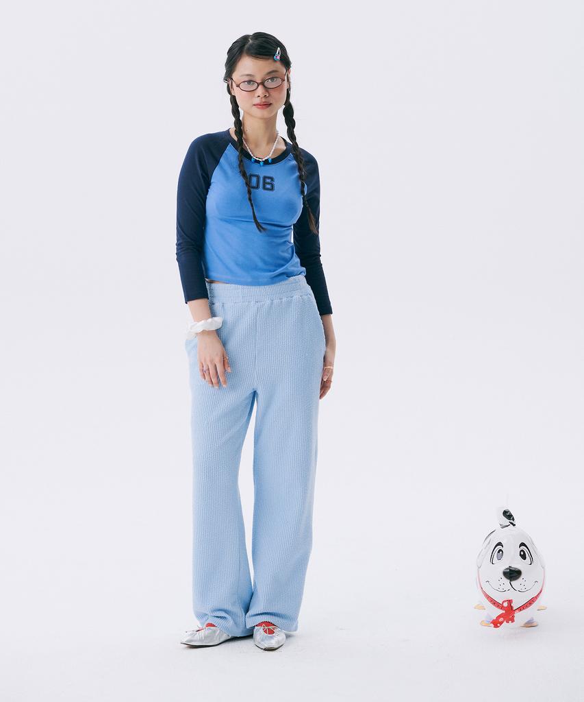 JUNEJUNE SPACE Frill Banding Pants_Light Blue